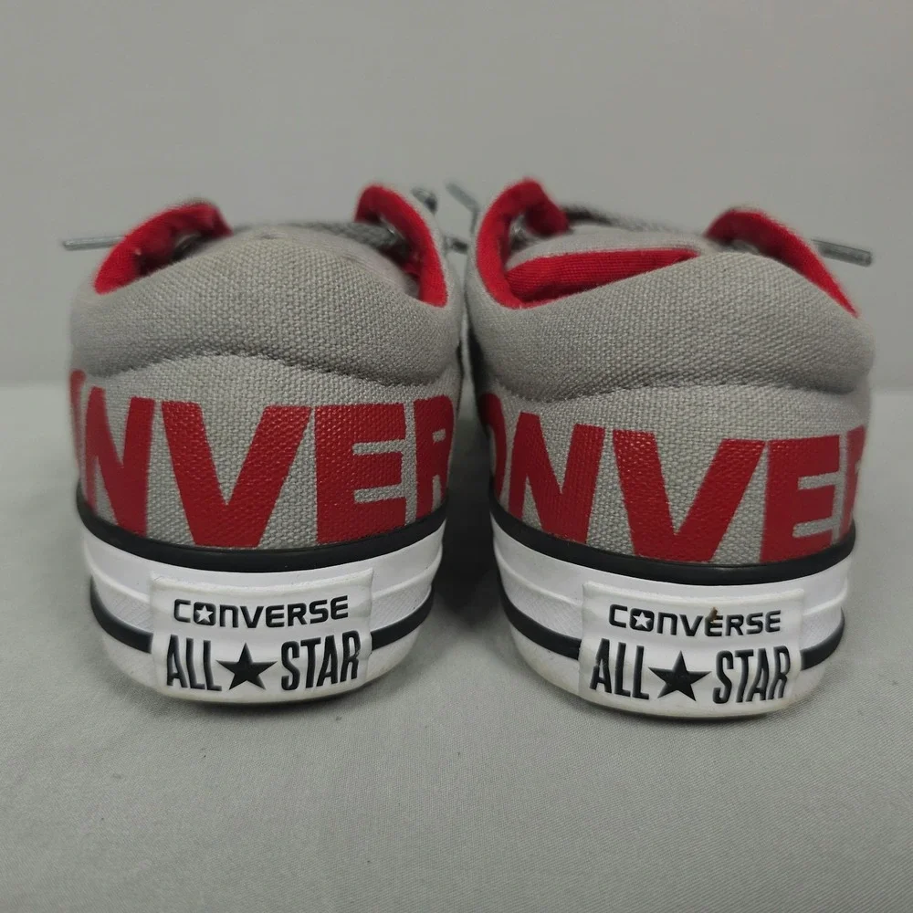 Converse Chuck Taylor All Star Low Shoes Junior Boy Size 12 Gray Red Canvas